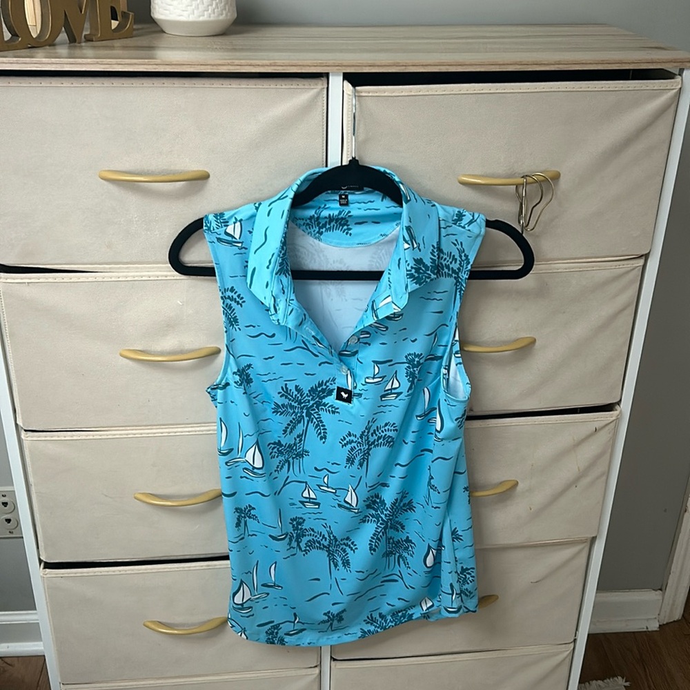 Sleeveless Golf/Tennis Collared Tank Top